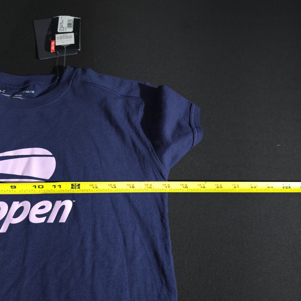 Under Armour US Open Girls Youth Medium Navy Blue Tennis Graphic TShirt HeatGear - Picture 4 of 11